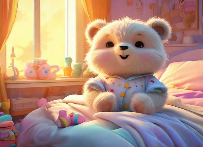 小熊起床了儿童故事、幼儿故事绘本小熊起床啦教案