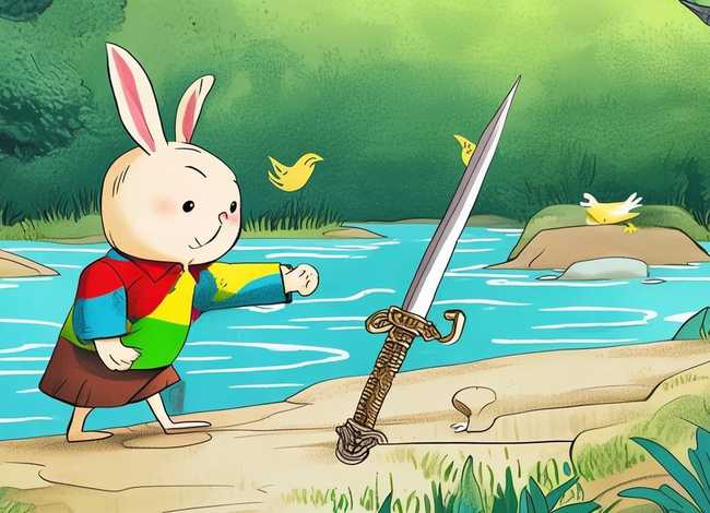 《刻舟求剑》的故事儿童版、兔小贝故事《刻舟求剑》