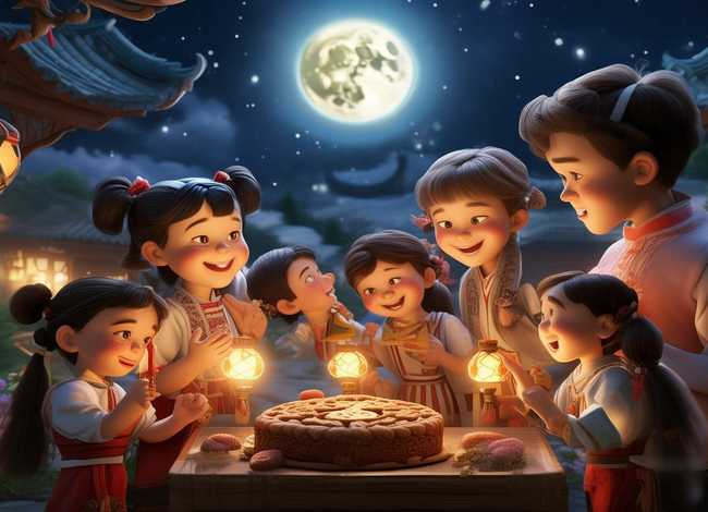 儿童中秋古诗图 - 中秋古诗少儿