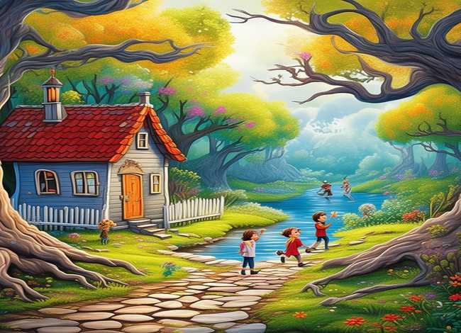 四年级童话故事场景绘画、四年级童话故事绘本绘画作品