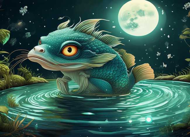 儿童故事池塘里的怪兽、池塘里的水怪的故事