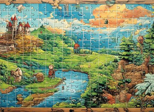 拼图故事书 故事书的拼图