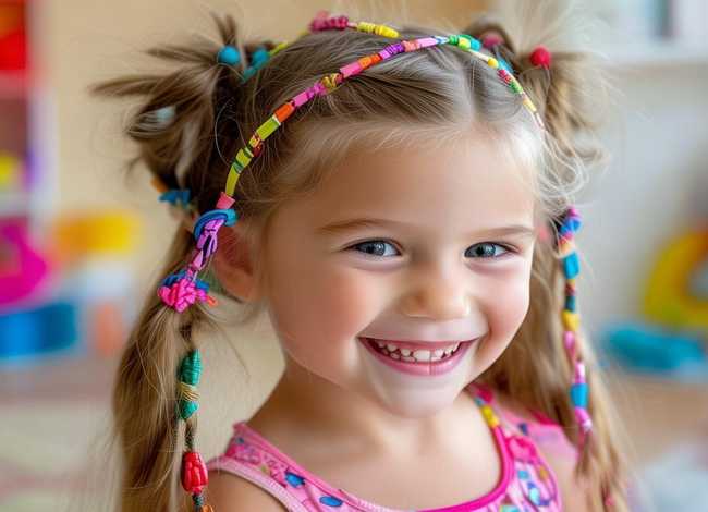 女童发带编发扎法大全；小女孩发带扎头发方法
