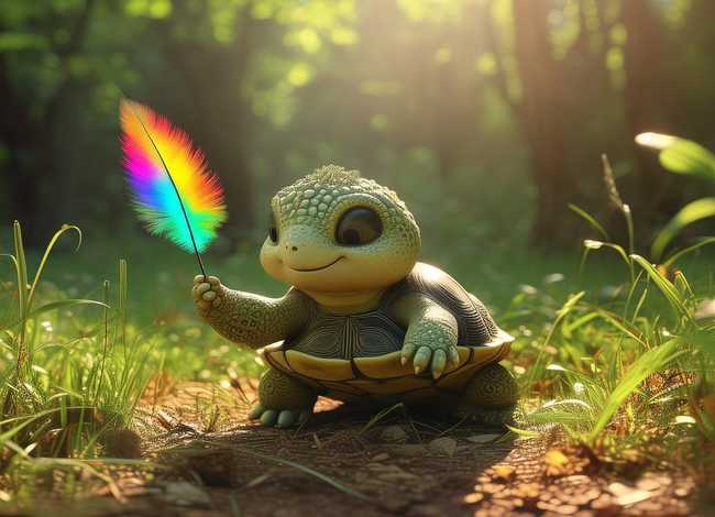 儿童故事小乌龟找羽毛；小乌龟捡到羽毛的故事看图写话