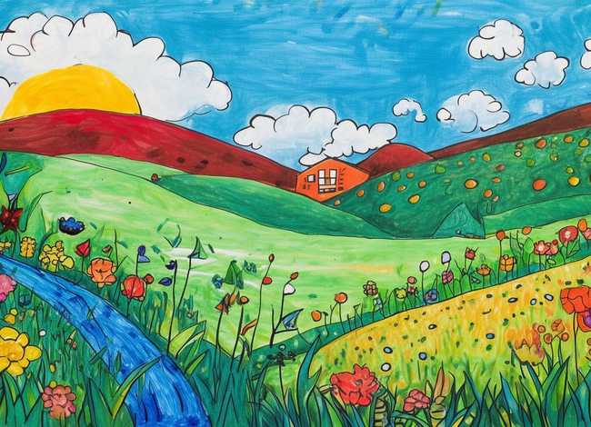 三年级儿童画图片，三年级儿童绘画简易图片