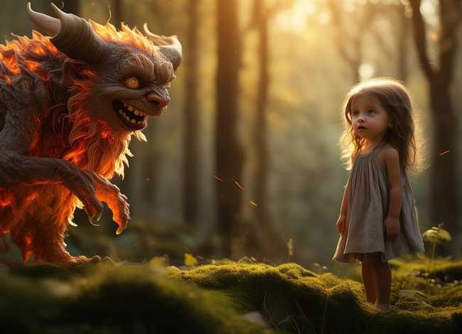 儿童故事恶魔姑娘 - 小姑娘碰到恶魔的故事