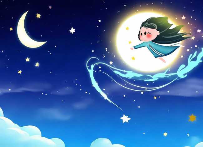 儿童画嫦娥奔月创意素材，儿童画嫦娥奔月创意素材图片