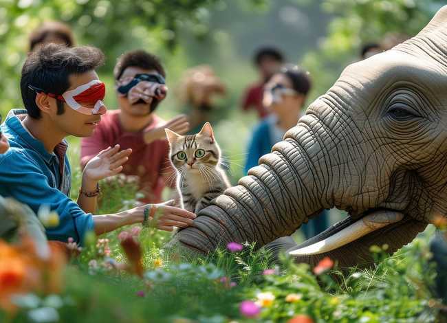 小故事盲人摸象、猫小帅故事盲人摸象