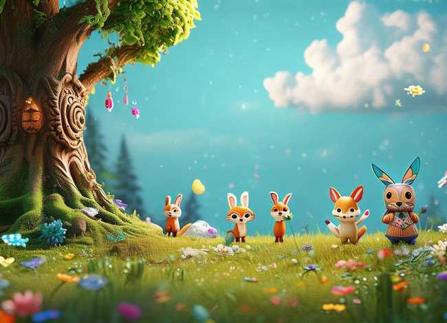 森林里的故事儿童画、森林里的故事幼儿故事