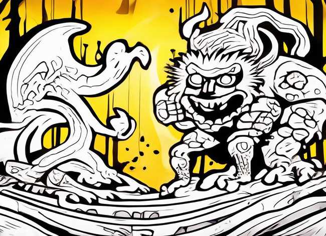 神话故事连环画4幅图片简笔，神话故事连环画4幅图片简笔画