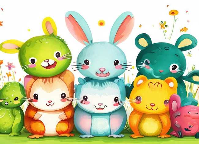 小动物儿童画图片大全可爱；小动物儿童画图片大全可爱简单