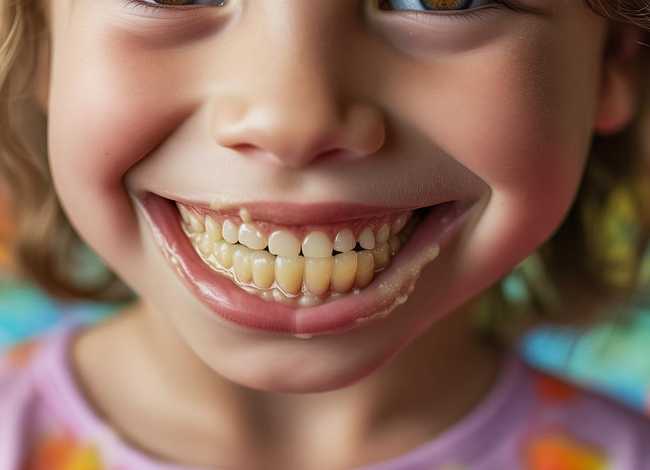 牙菌斑儿童图片 牙菌斑宝宝图片