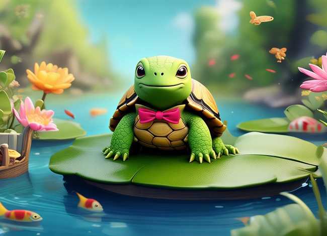 聪明的小乌龟儿童故事图片；聪明的小乌龟故事图文