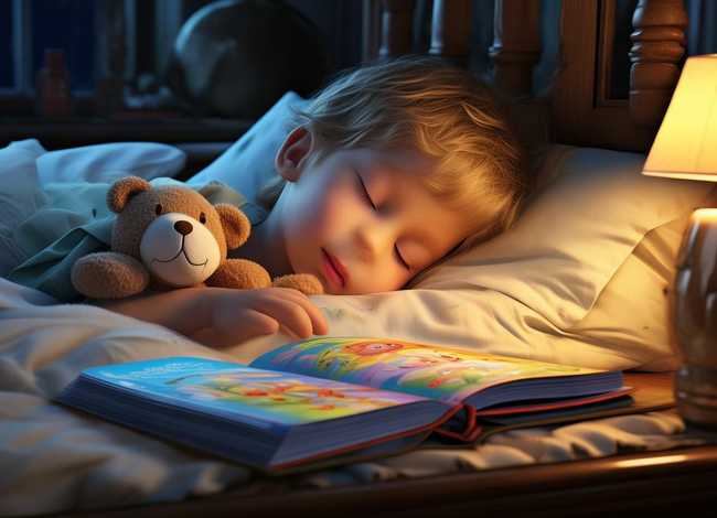 儿童睡觉听故事插画素材（幼儿睡觉听故事）