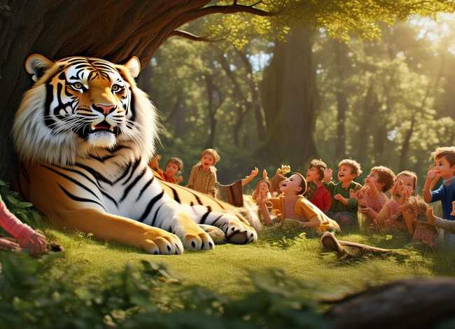 爱听奉承话的老虎的儿童故事 - 爱听奉承话的老虎寓言故事