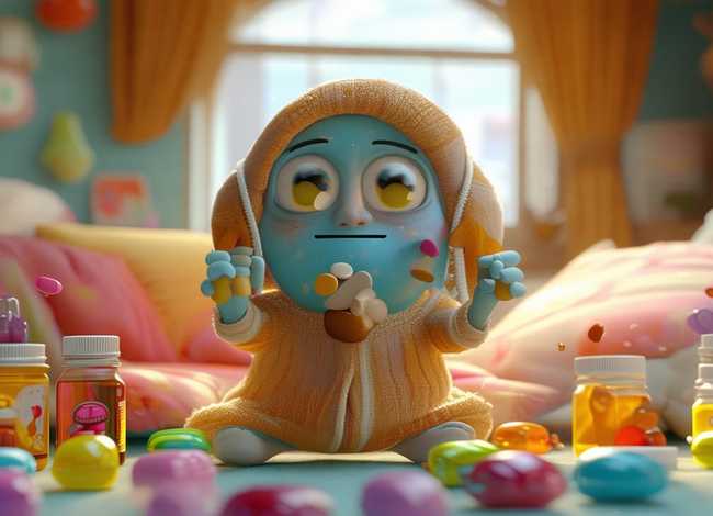 感冒药动画片、感冒吃药动画片