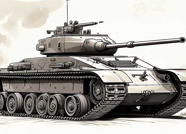 豹式重坦简笔画、豹式重坦简笔画教程