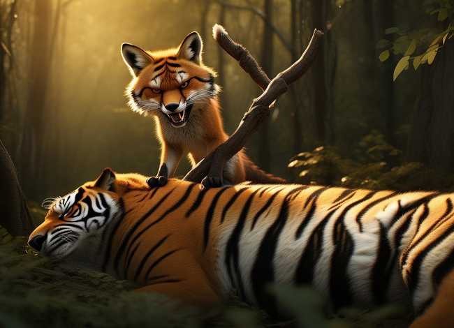 故事,狐假虎威；故事,狐假虎威的画怎么画的