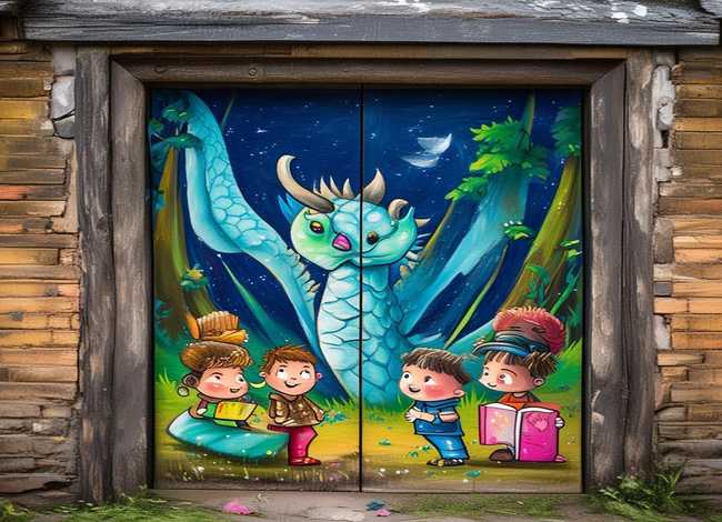 儿童故事大全可以画出来的 - 门上的画儿童故事