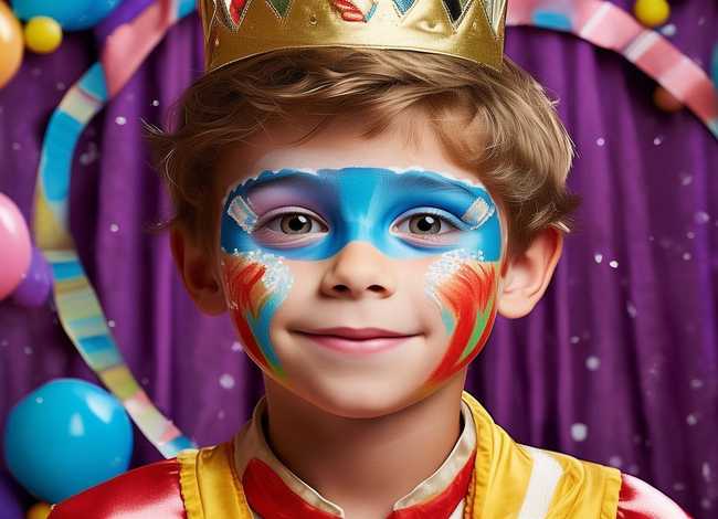 儿童妆容舞台；儿童妆容舞台妆男孩