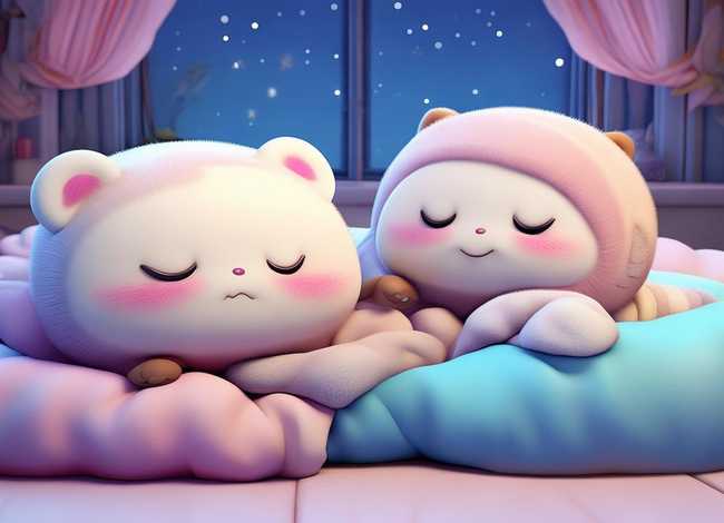 手绘插画q版人物睡觉、q版人物睡觉简笔画