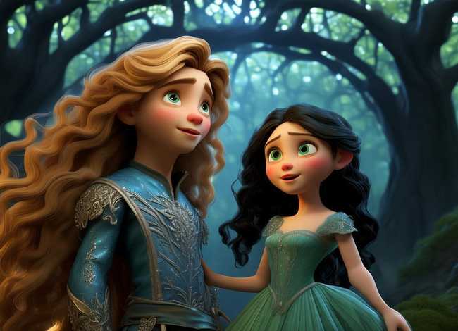 童话故事王子和公主绘画 - 王子和公主的童话