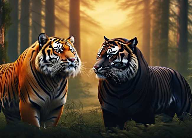 老虎和老虎的故事，老虎和描的故事