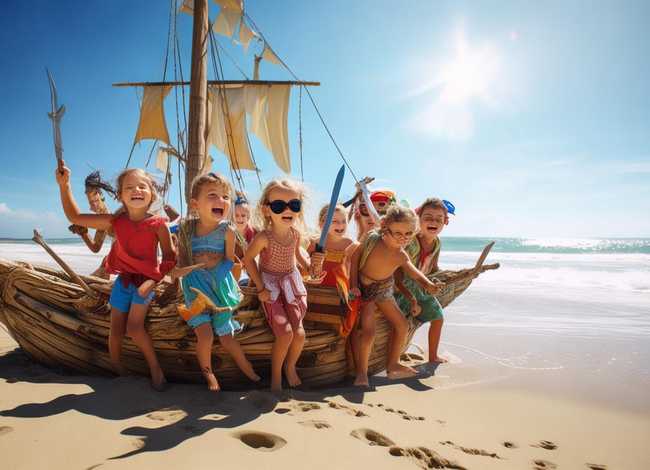 儿童海盗故事、幼儿故事海盗和小朋友