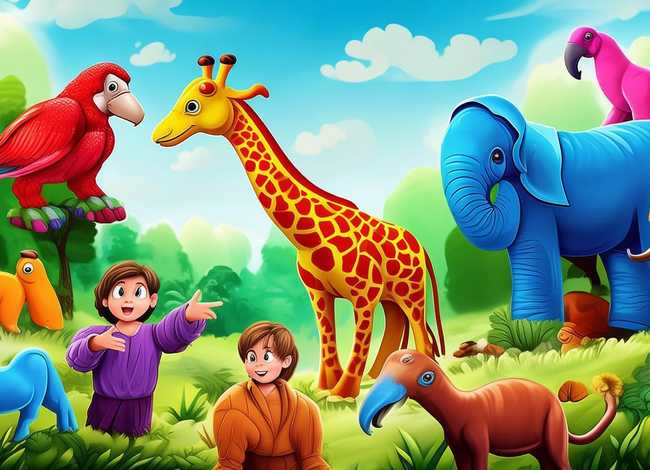 儿童动物视颜色频大全视频，少儿启蒙颜色动物视频