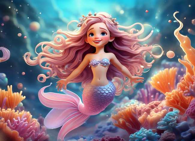 儿童美人鱼简笔画图片大全；儿童美人鱼简笔画图片大全可爱