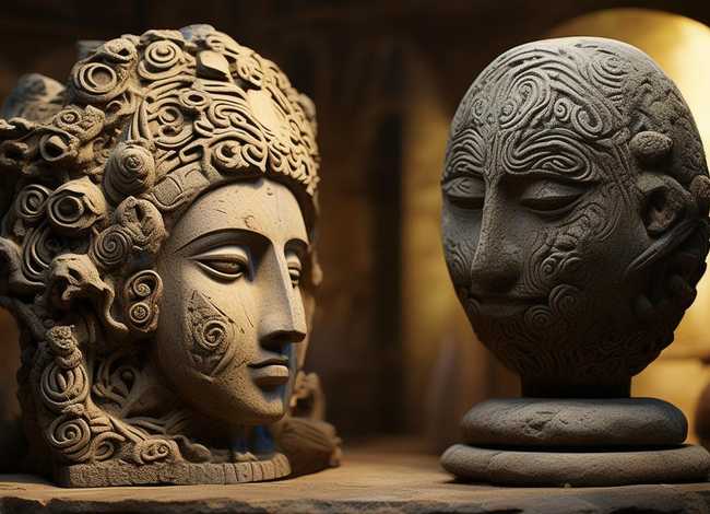 良渚兽面神人纹简笔画、良渚兽面纹玉琮简笔画