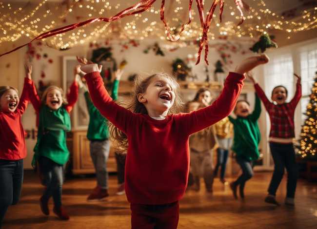 儿童圣诞节舞蹈；圣诞节的儿童舞蹈