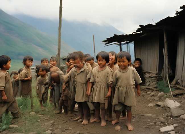 大山里的贫困儿童故事；大山里的贫困儿童照片