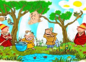 儿童故事三个和尚绘本ppt；三个和尚的绘本故事大全带图片