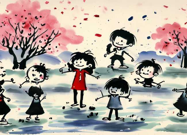 儿童6-9岁水墨画故事，7一9岁儿童水墨画