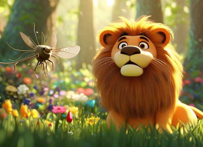 幼儿故事大全3-6岁蚊子 - 幼儿园故事配图蚊子和狮子