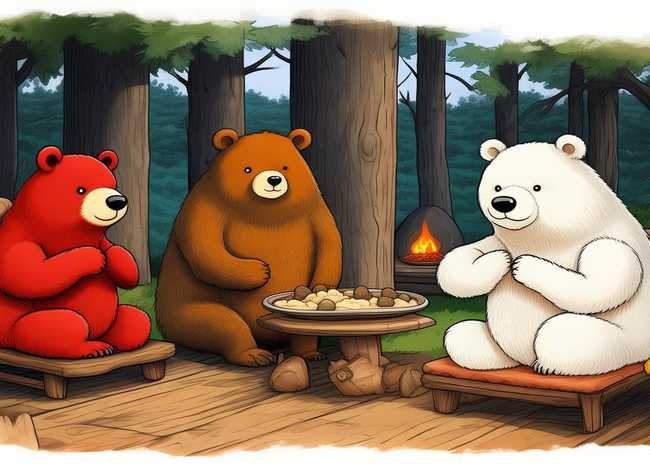 故事《三只熊》，故事《三只熊》绘本图片无文字