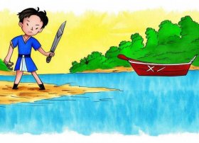 三年级刻舟求剑寓言故事怎么画（三年级寓言故事刻舟求剑手抄报）