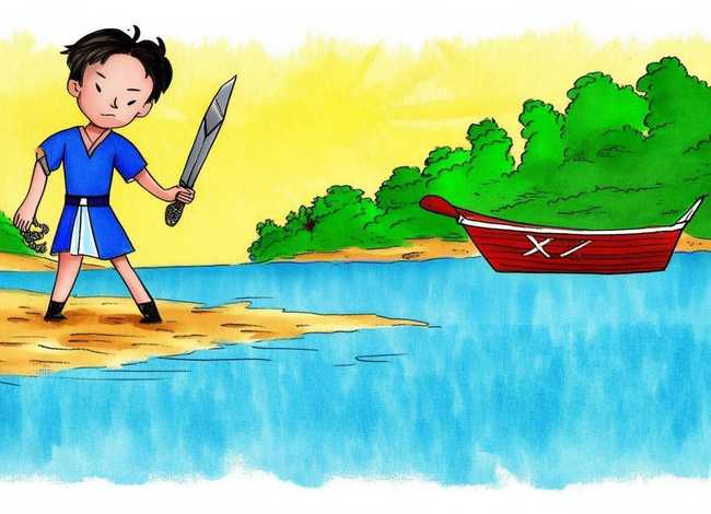 三年级刻舟求剑寓言故事怎么画（三年级寓言故事刻舟求剑手抄报）