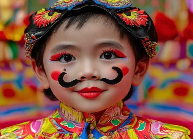 儿童戏曲妆容 - 儿童戏曲妆容简单