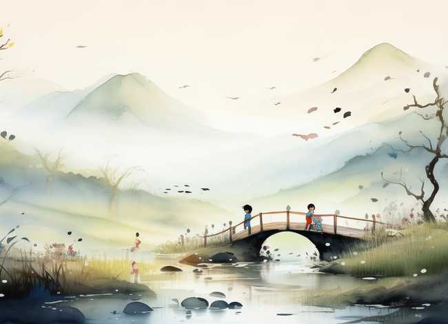 儿童水墨画图片 - 儿童水墨画风景图片