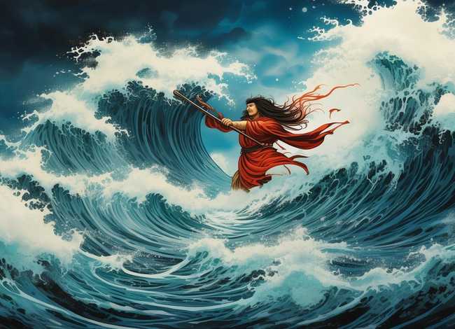 哪吒闹海儿童故事ppt；哪吒闹海ppt幻灯片免费下载