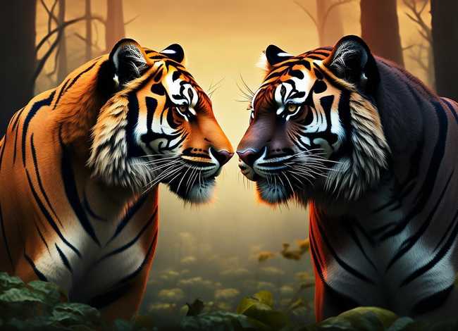 老虎和老虎的故事，老虎和描的故事