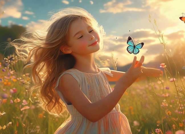 儿童浪漫图片；儿童唯美图片 浪漫 清新