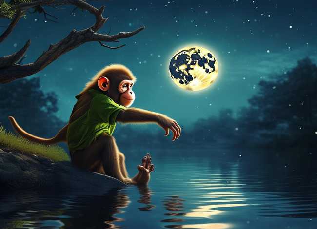 小故事猴子捞月 - 小故事猴子捞月亮