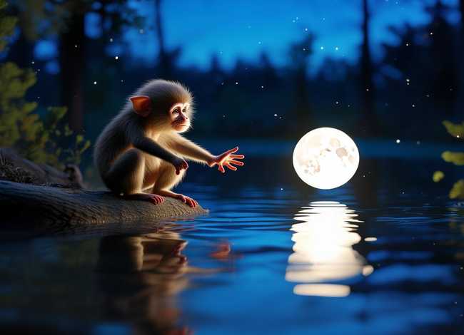 儿童睡前故事猴子捞月亮的故事（幼儿睡前故事猴子捞月亮）