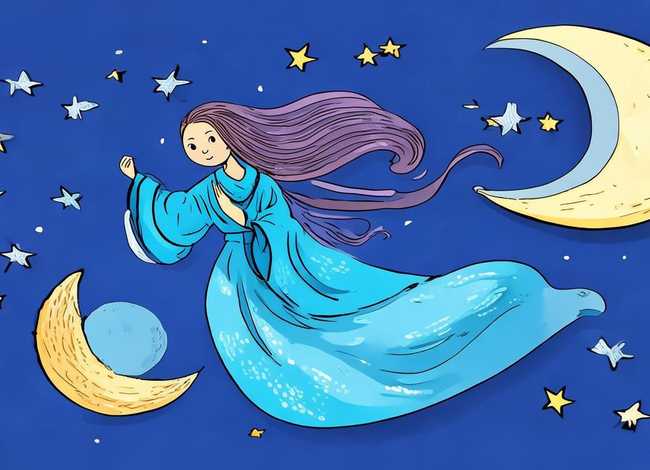 嫦娥奔月儿童画简单漂亮 嫦娥奔月儿童画 简单