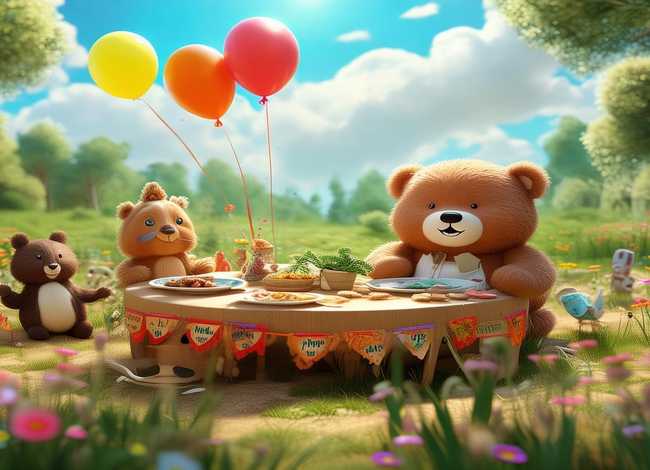 儿童故事小熊请客的动画，小熊请客的视频故事