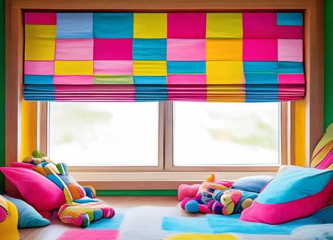 罗马帘儿童拼色，罗马帘儿童拼色效果图