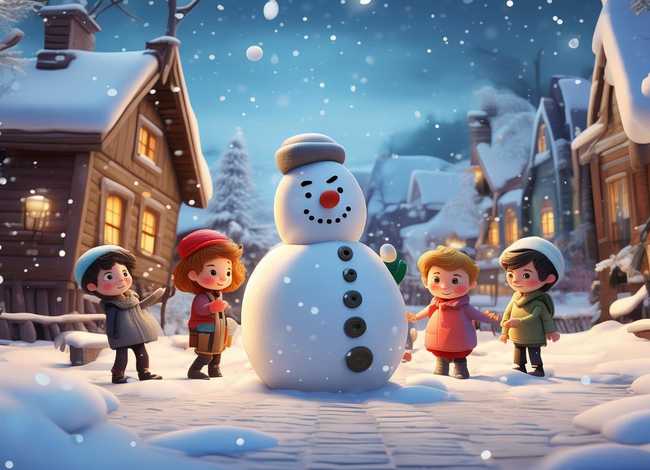 儿童故事《下雪了》 - 婴幼儿故事绘本《下雪了》